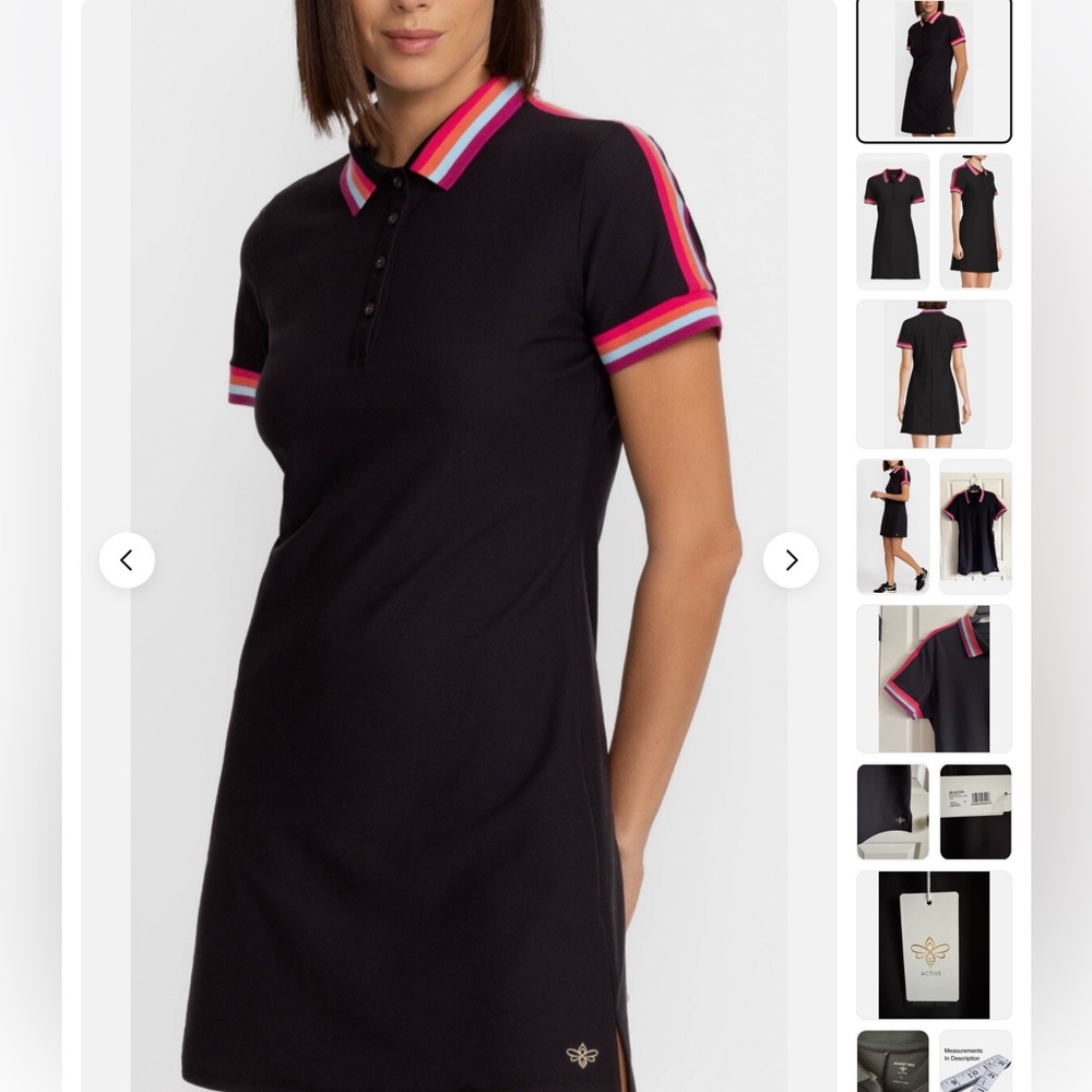 NWT Johnny Was Bee Active Black Polo Golf Dress